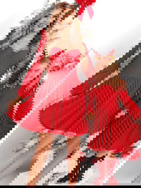 Malinowy zestaw sukienek... 2