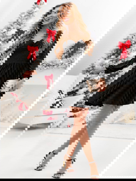 Czarna brokatowa sukienka z...