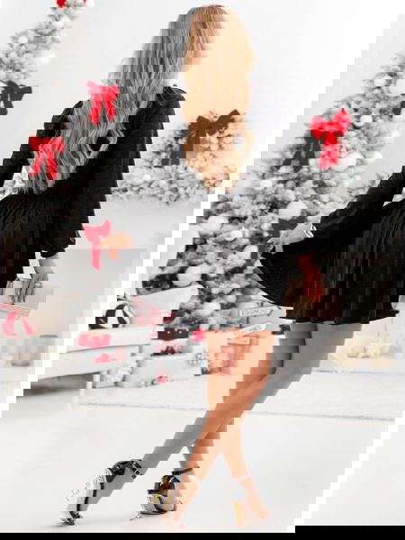 Czarna brokatowa sukienka z... 2