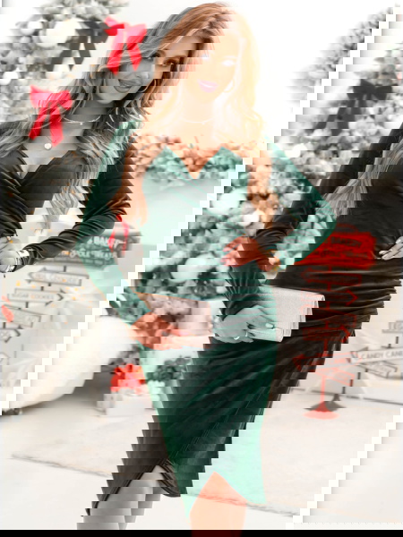 Welurowa sukienka z... 2