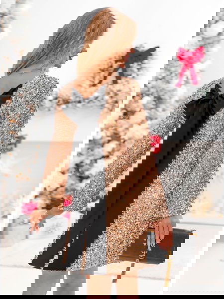 Złota cekinowa sukienka z... 2