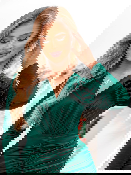 Satynowa sukienka z... 2