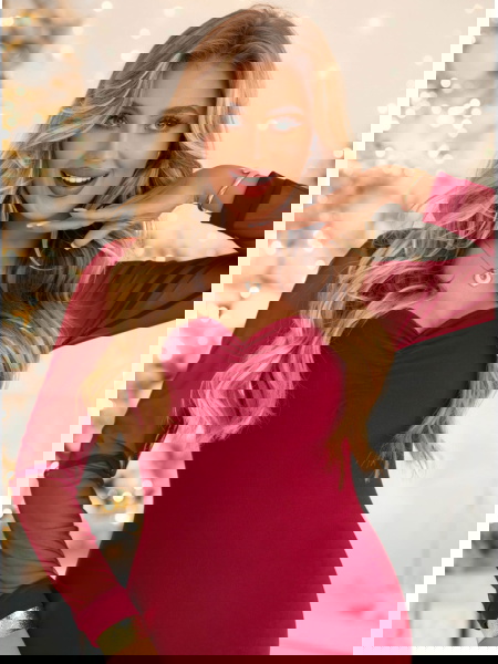 Bordowa sukienka z... 2