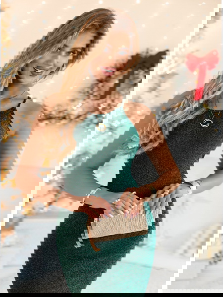 Błyszcząca sukienka midi na... 2