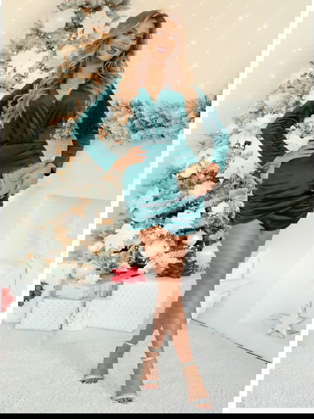 Welurowa sukienka z... 2