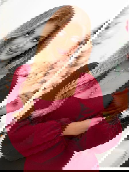 Bordowa sukienka z... 2