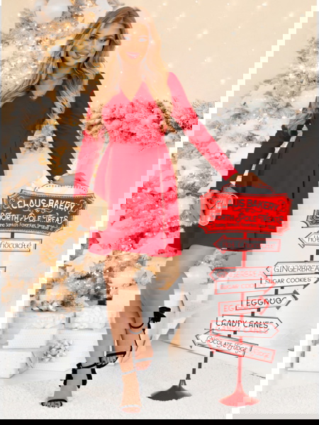 Malinowa sukienka z... 2