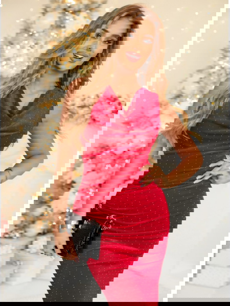 Malinowa welurowa... 2