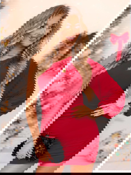 Malinowa sukienka na jedno... 2