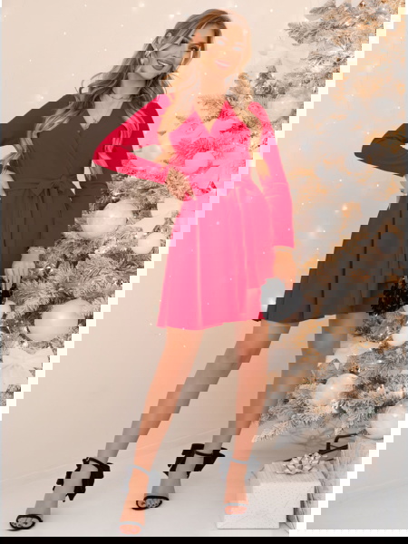 Malinowa sukienka z... 2