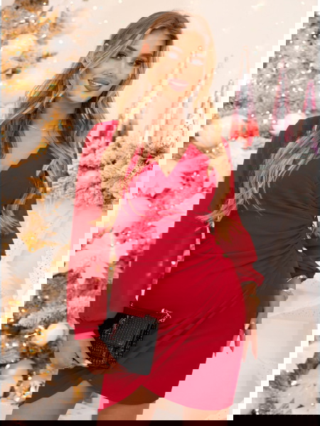 Malinowa sukienka z... 2