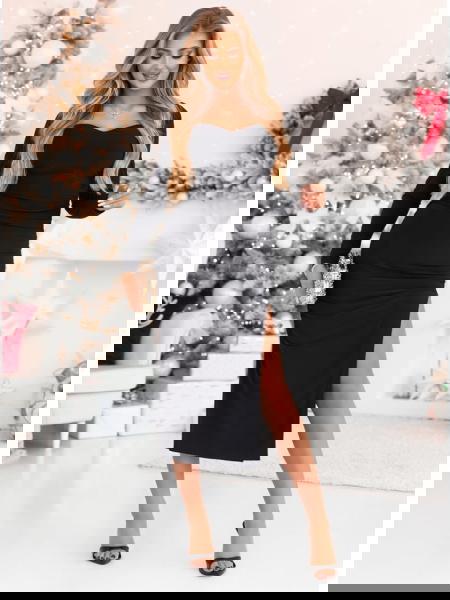 Czarna długa sukienka z... 2