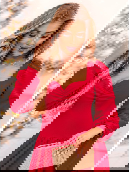 Malinowa sukienka z... 2