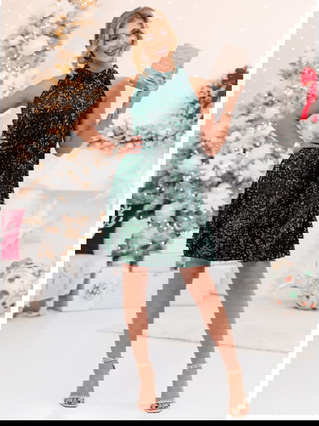 Cekinowa sukienka z kokardą... 2