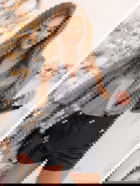 Srebrne metaliczne body z... 2