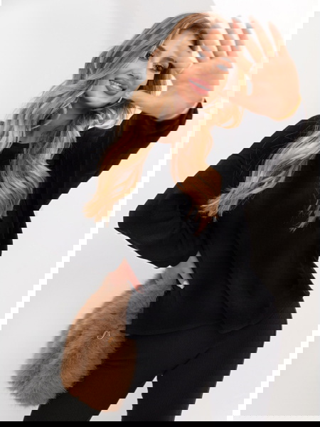 Czarny prążkowany komplet... 2