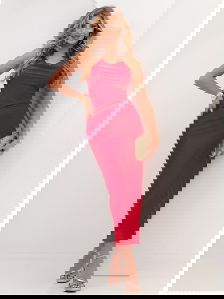 Malinowa satynowa długa... 2