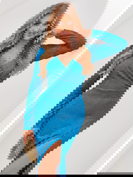 Turkusowa błyszcząca długa... 2