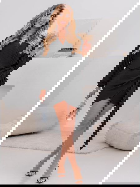 Czarna satynowa sukienka z... 2