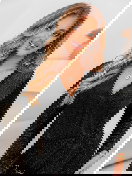 Czarna brokatowa sukienka z... 2