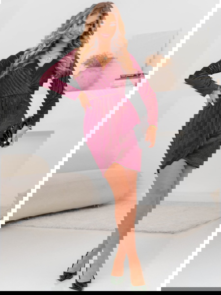 Bordowa brokatowa sukienka... 2