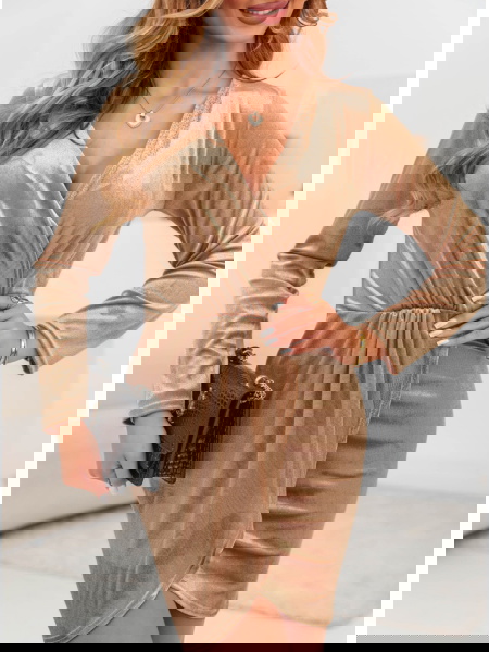 Złota brokatowa sukienka z... 2