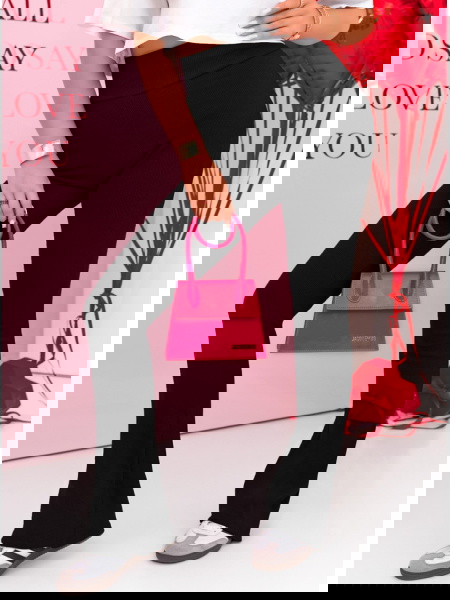 Czarne prążkowane spodnie z... 2