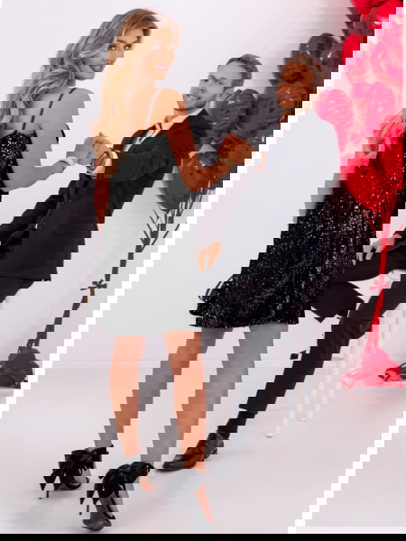 Czarna cekinowa sukienka na... 2