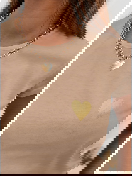 Ciemnobeżowa koszulka na... 2