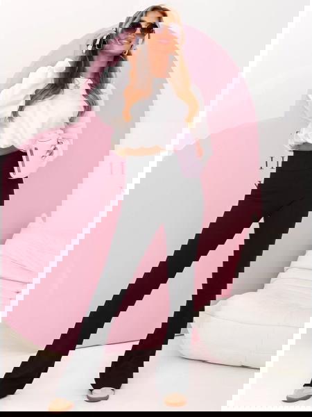 Czarne prążkowane spodnie z... 2