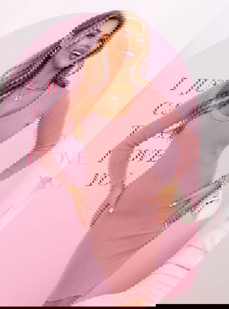 Prążkowana dopasowana sukienka z...