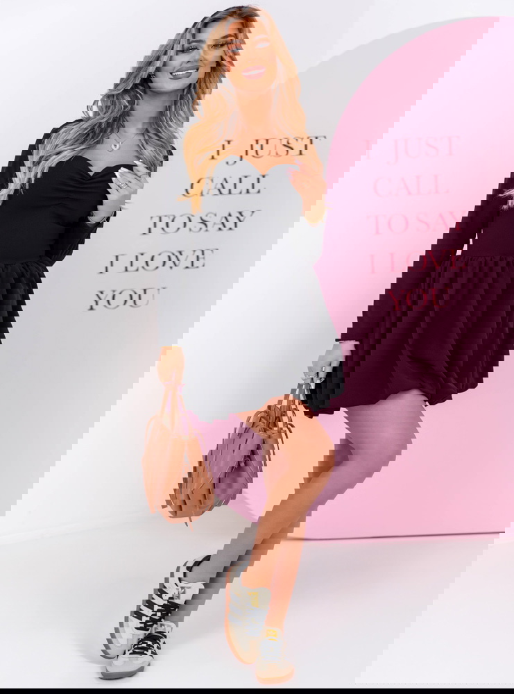 Czarna sukienka typu bombka z...