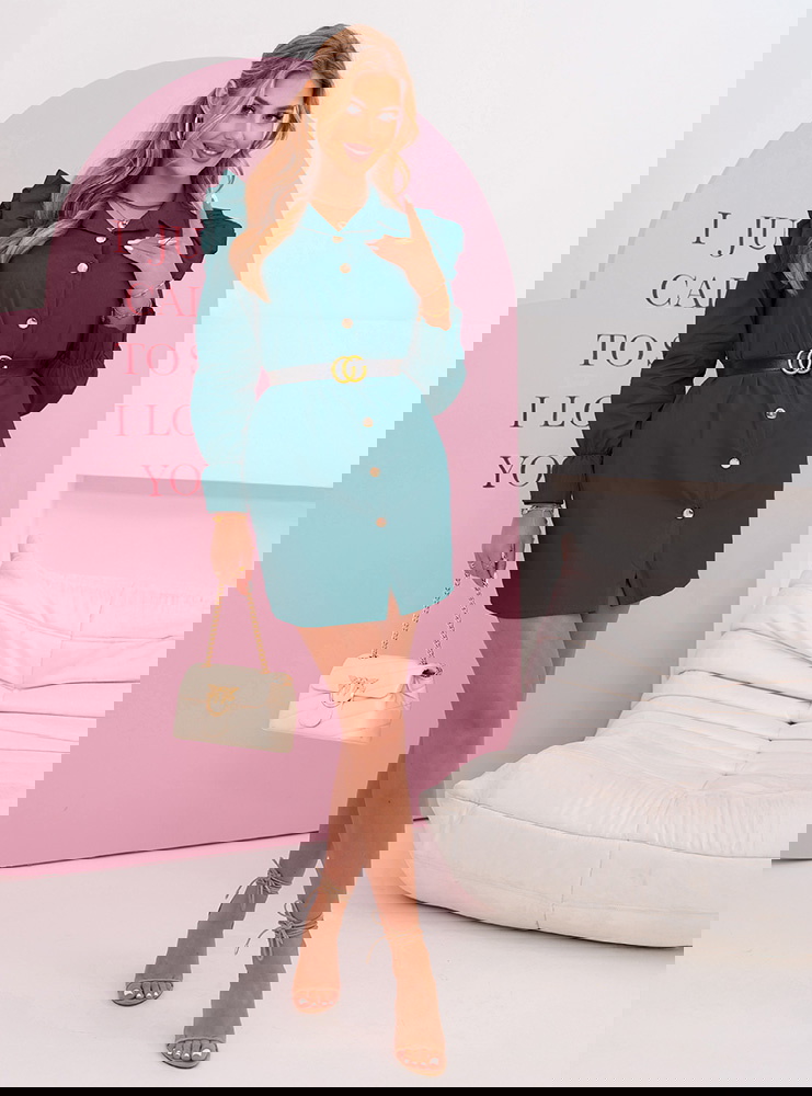 Morska koszulowa sukienka mini z...