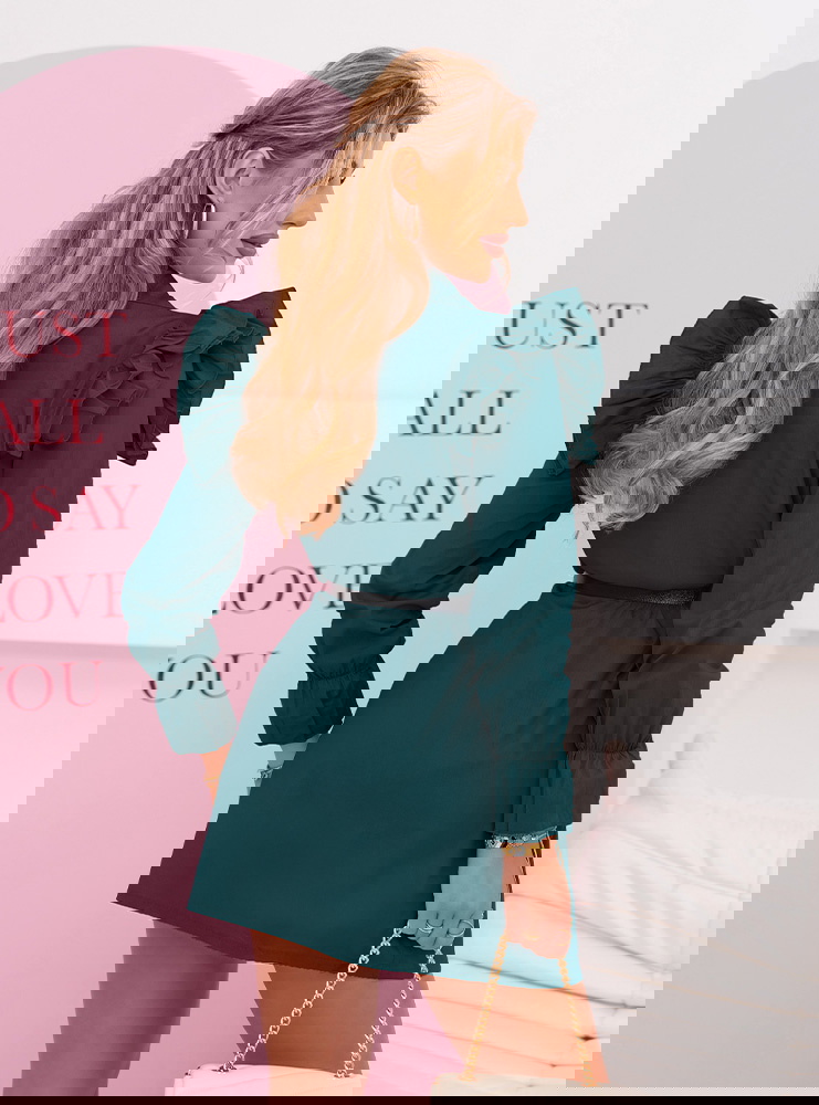 Morska koszulowa sukienka mini z...