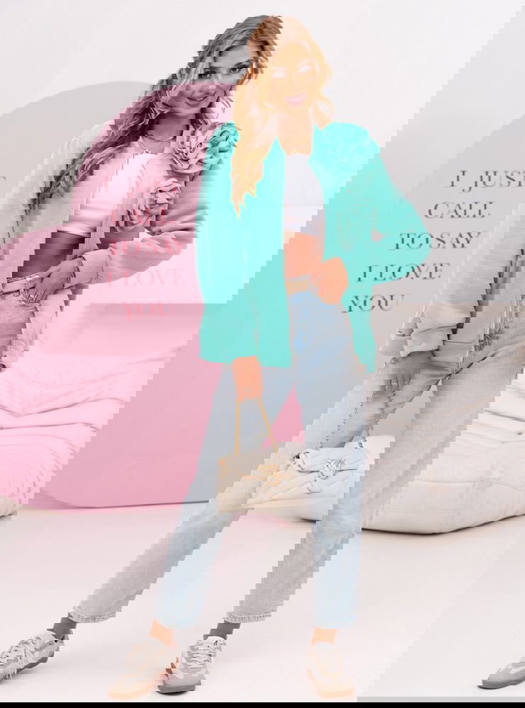 Miętowa bluza zapinana na zamek Tylynn