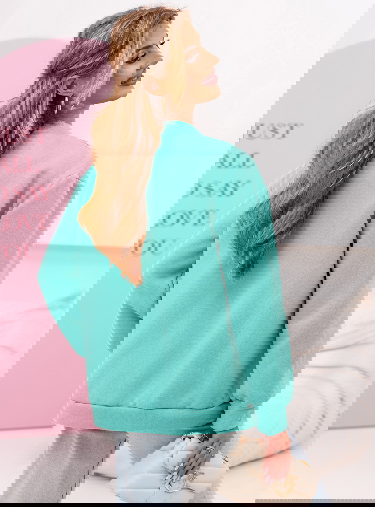 Miętowa bluza zapinana na zamek Tylynn