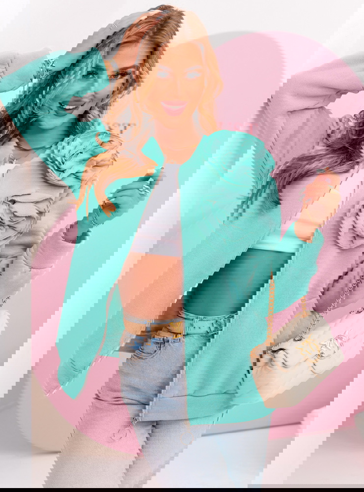 Miętowa bluza zapinana na zamek Tylynn