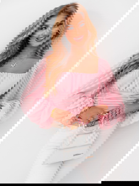 Pudrowa szyfonowa bluzka... 2