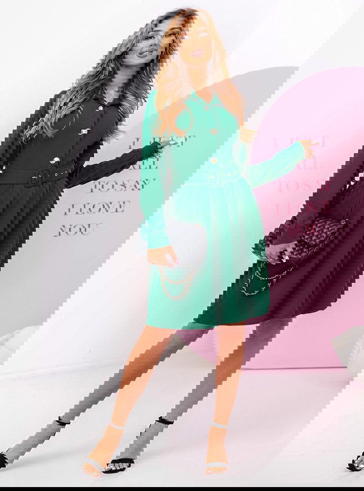 Rozkloszowana sukienka z paskiem...