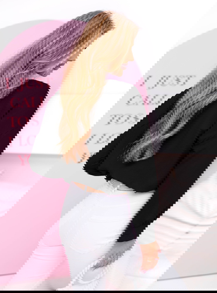 Czarna bluza oversize z kokardą Madolen