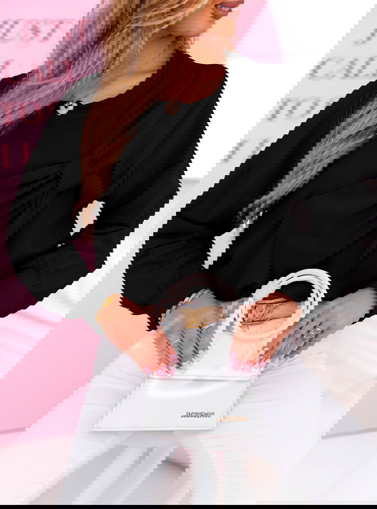 Czarna bluza oversize z kokardą Madolen