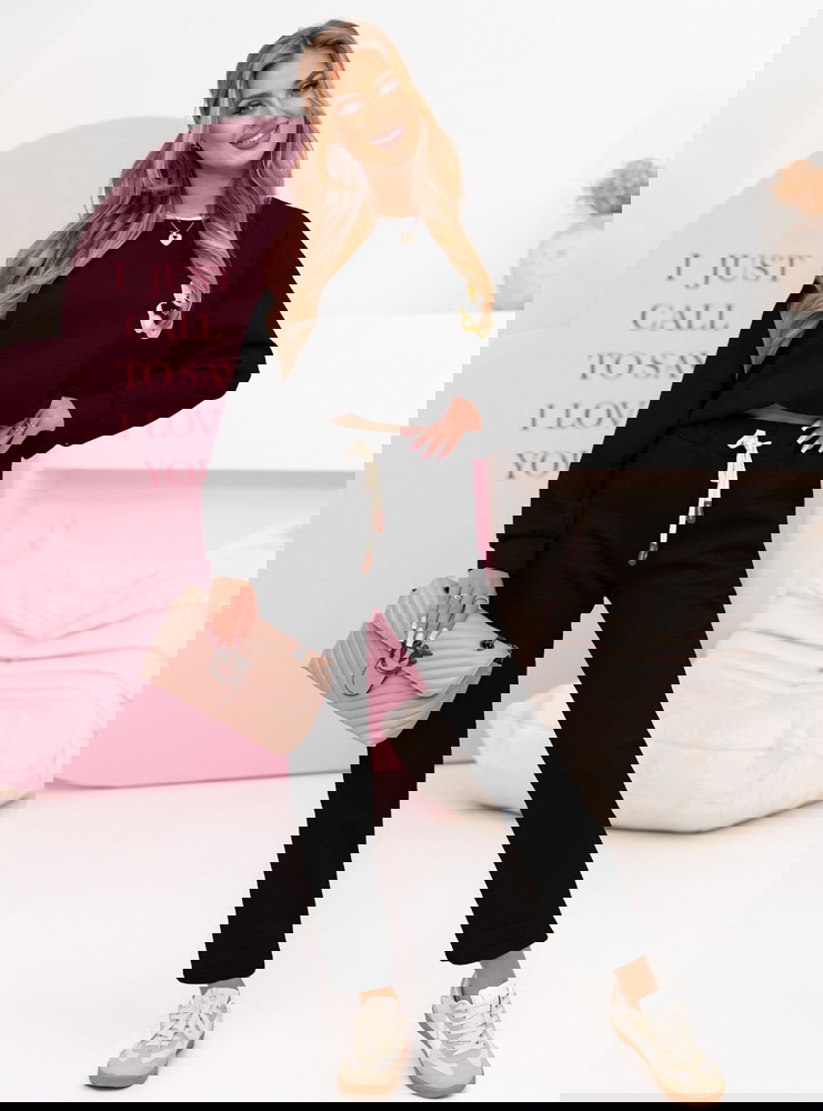 Czarny komplet dresowy bluza i...