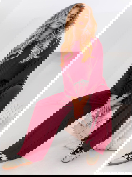 Bordowy komplet bluzka i... 2