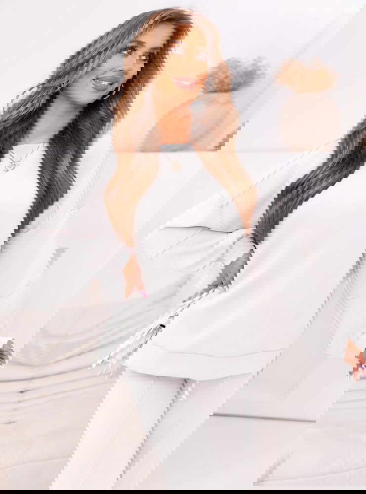 Biały komplet dresowy bluza i...