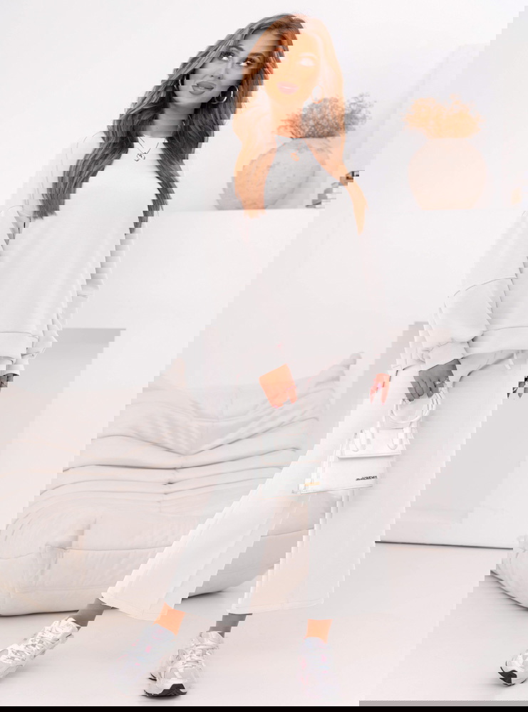 Biały komplet dresowy bluza i...