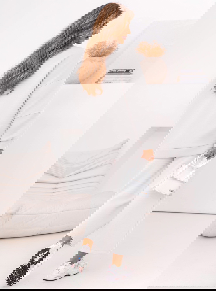 Biały komplet dresowy bluza i...