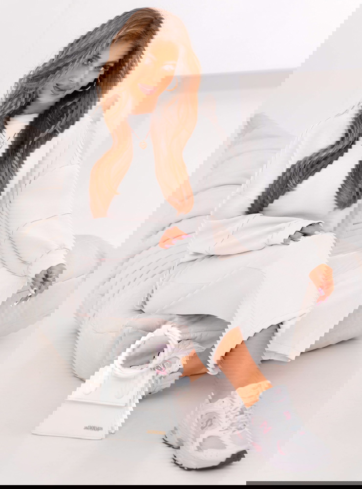 Biały komplet dresowy bluza i...