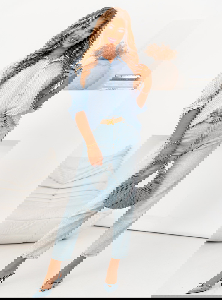 Niebieska koszula w paski Justicia -...