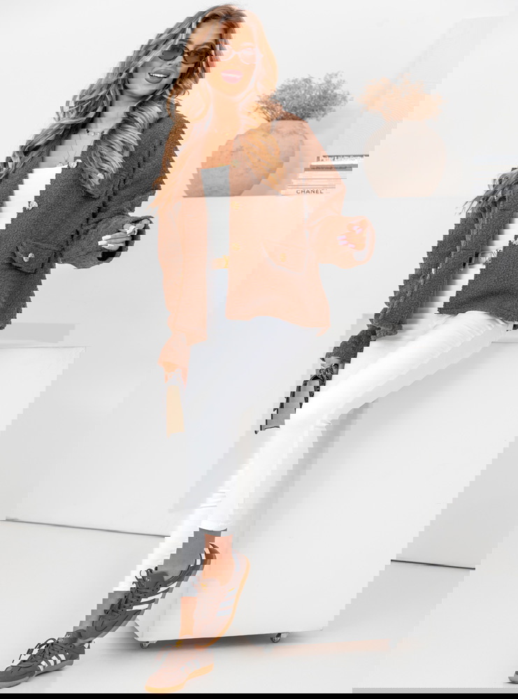 Czekoladowa kurtka typu teddy Morkino