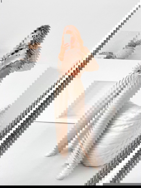 Beżowy komplet bluzka i... 2